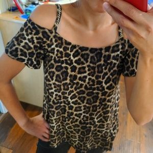 michael kors leopard print top